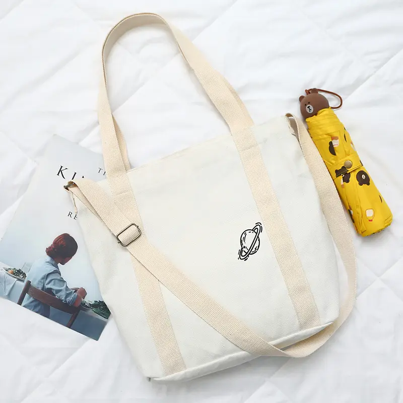 2022 Fancy Custom Printed Cute Korean Canvas Tote Bag For Teenager