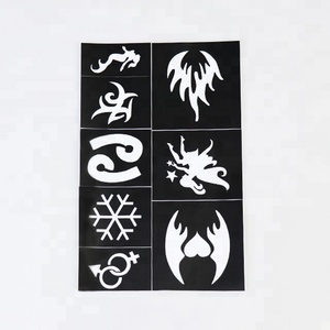 <span class=keywords><strong>Farfalla</strong></span> riutilizzabile Shimmer temporaneo Glitter tatuaggio adesivo stencil PVC tatuaggi temporanei per le donne - Product Image 2