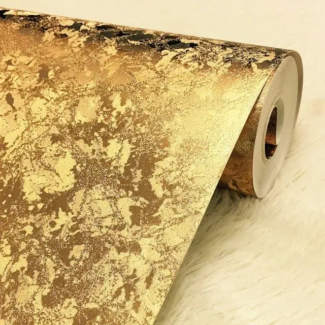 Umweltfreundliche Eis Blume Gold Folie Tapete Wasserdicht Langlebig Leicht zu Waschen