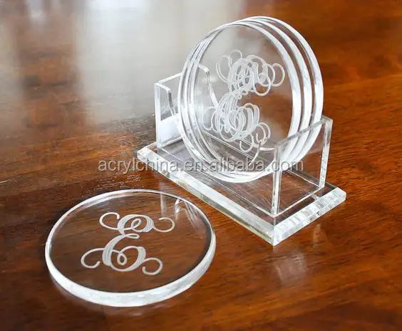 Clear Acrylic Coasters Acrylic Drink Coasters Coasters Display Stand