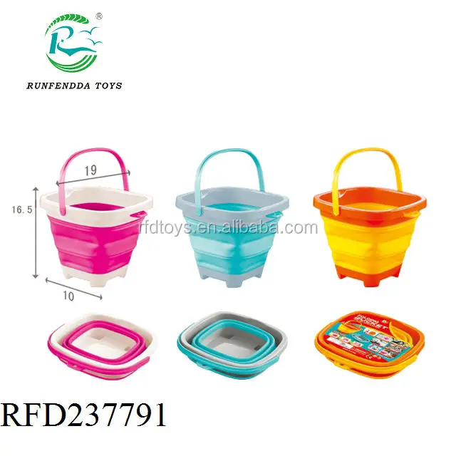 2L cuadrado cubo plegable juguetes de playa de arena conjunto de juguetes para los niños