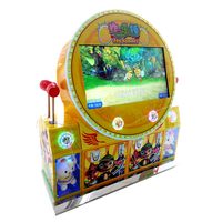 Machine de jeu vidéo en forme de pièces de monnaie, avec jeux d'arcade, marteau joy, jeu avec l'argent joystick ou un cadeau