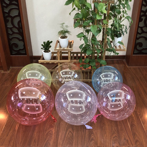Decorazioni per festa di nozze <span class=keywords><strong>18</strong></span> pollici Tpu tondi palloncini a bolle di cristallo a strisce bianche Bobo palloncini - Product Image 5