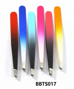 Estilo chino oro diseño personalizado cosmético punta inclinada aplicador de pestañas postizas ceja depilación facial tijeras pinzas - Product Image 6