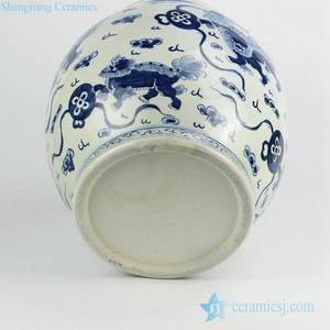 RZKY09 mano de pintura china <span class=keywords><strong>León</strong></span> jugar con bola de seda patrón porcelana urna - Product Image 5