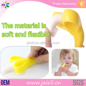 Vendedores calientes Tranquilizar herramientas 100% BPA silicona cepillo de dientes plátano bebé mordedor - Product Image 2