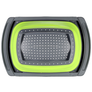 O filtro dobrável do <span class=keywords><strong>silicone</strong></span> do coador da cozinha do OEM expande a 24 "sobre a cesta do dissipador - Product Image 5