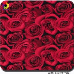 TSAUTOP 0.5/1m 폭 화이트 로즈 플라워 하이드로 디핑 필름 - Product Image 4