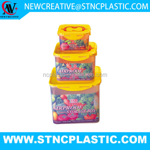 Plastic Clear Orange Vegetable Nuts Container Hermetic Handle Storage <strong>Infor</strong> - Product Image 5