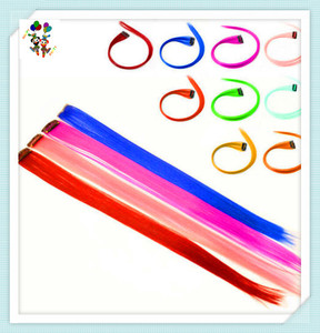 Extensions de <span class=keywords><strong>cheveux</strong></span> synthétiques longues lisses de couleur bleue à clipser HPC-2566, bon marché - Product Image 3