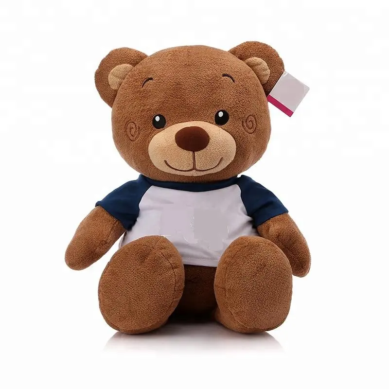 Benutzer definierte T-Shirt Bär Spielzeug 30cm Brown Plüsch Teddybär Spielzeug Gefüllte Teddybär Für Baby Geschenke