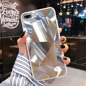 Di lusso 3D Cassa Del Telefono Del Diamante di Bling Dello Specchio Della Copertura di TPU Per Samsung Per il iPhone