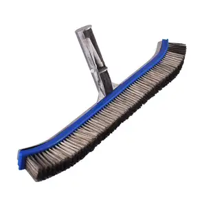 Swimming Pool Accessories 18" Aluminium Stainless Steel Wire Bristle Swimming Pool Cleaning Brush