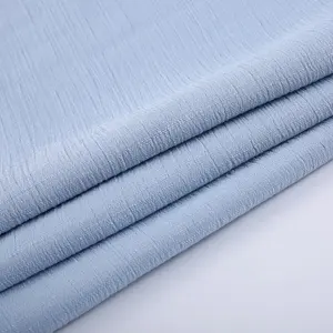 HAHOO定制蓝色竹节花仿人造丝尼龙混纺织物染色梭织氨纶面料