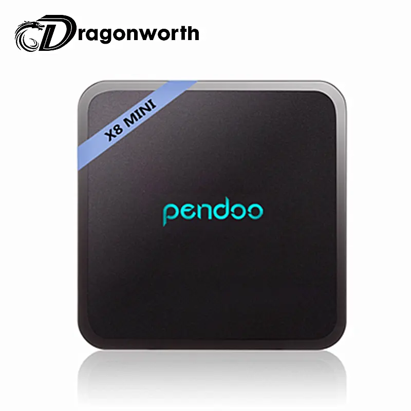 Indische IPTV-Box Pendoo X8 Mini 1GB 8GB TV-Box Android 9.0 Quad Core 4K HD-TV mit IR und Mount