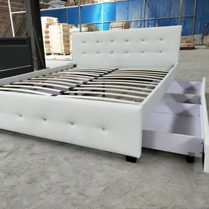 가정 침대 특정한 사용 및 접힌 가짜 가죽 Bedframe 없음