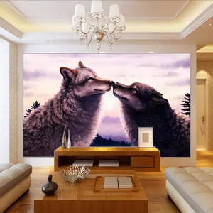 Indonesien Tapete Zwei Liebe Wolf Wandbild Cuadros Home Decor Wand Kunst Gemälde Wand Dekor Tapete In Pakistan Cafe Tapete