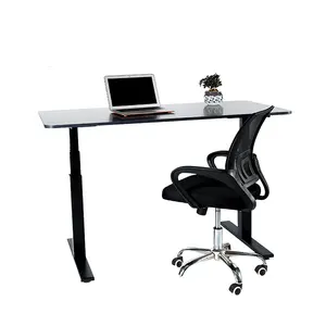 Ergonomic 2 person smart work metal office table with safe function