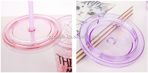 doble de plástico vaso con pajilla bonita taza con popote pajita - Product Image 6