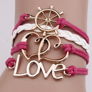 H-014 amor corazón pulsera marinero compás <span class=keywords><strong>cuerda</strong></span> náutica - Product Image 4