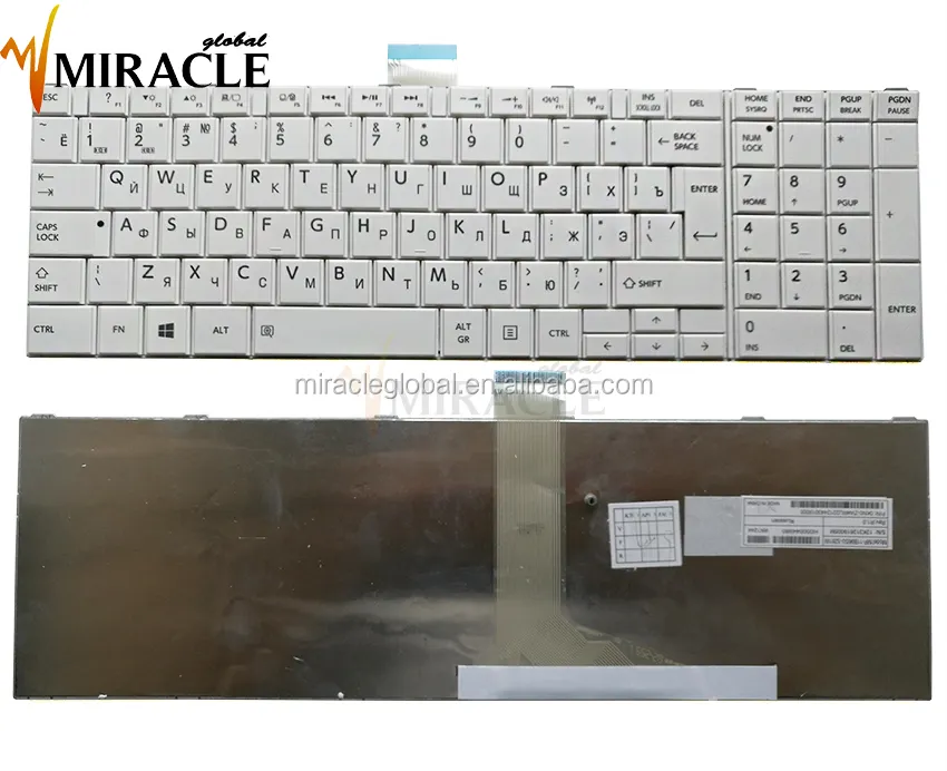 Laptop-Tastatur für Toshiba c850 RU Russisches Notebook-Zubehör Weiße Tastatur