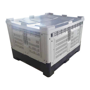 Trung Quốc Có Thể Gập Lại Đóng Mở Thùng Nhựa Stackable Rau Thùng - Product Image 4