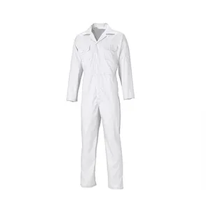 Coveralls เครื่องแบบการออกแบบบุรุษสตรีจิตรกร100% ผ้าฝ้ายสีขาว Coveralls