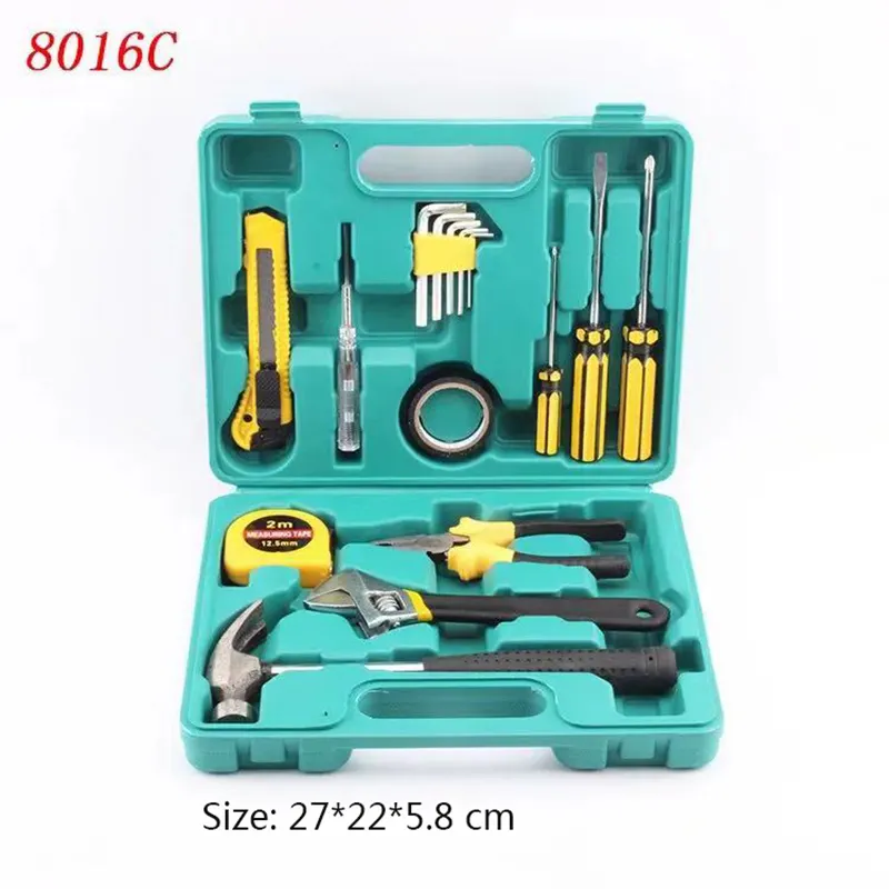 Kit de herramientas de reparación manual multifunción para el hogar, alicates, llave, martillo, cuchillo