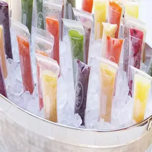 पारदर्शी कस्टम जमे हुए आइस क्रीम खाद्य पैकेजिंग ज़िप ताला प्लास्टिक Popsicle पैकेज मोल्ड बैग