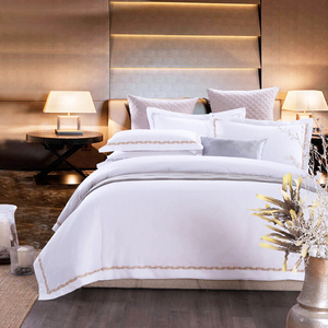 Bộ Ga Trải Giường 4 Chiếc Thêu Hình Ngôi Sao Sang Trọng 100% Cotton <span class=keywords><strong>300tc</strong></span> Cho Khách Sạn - Product Image 6