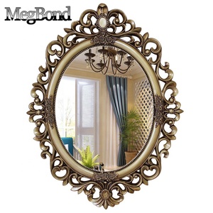 Resin Bathroom Carving <strong>Flower</strong> Wall <strong>Mirror</strong> for Decorative - Product Image 1