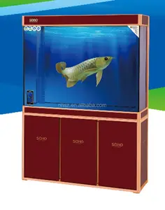 Nuevo diseño de vidrio de alta calidad de la acuicultura los tanques de peces acuario con LED de iluminación para arowana de pescado