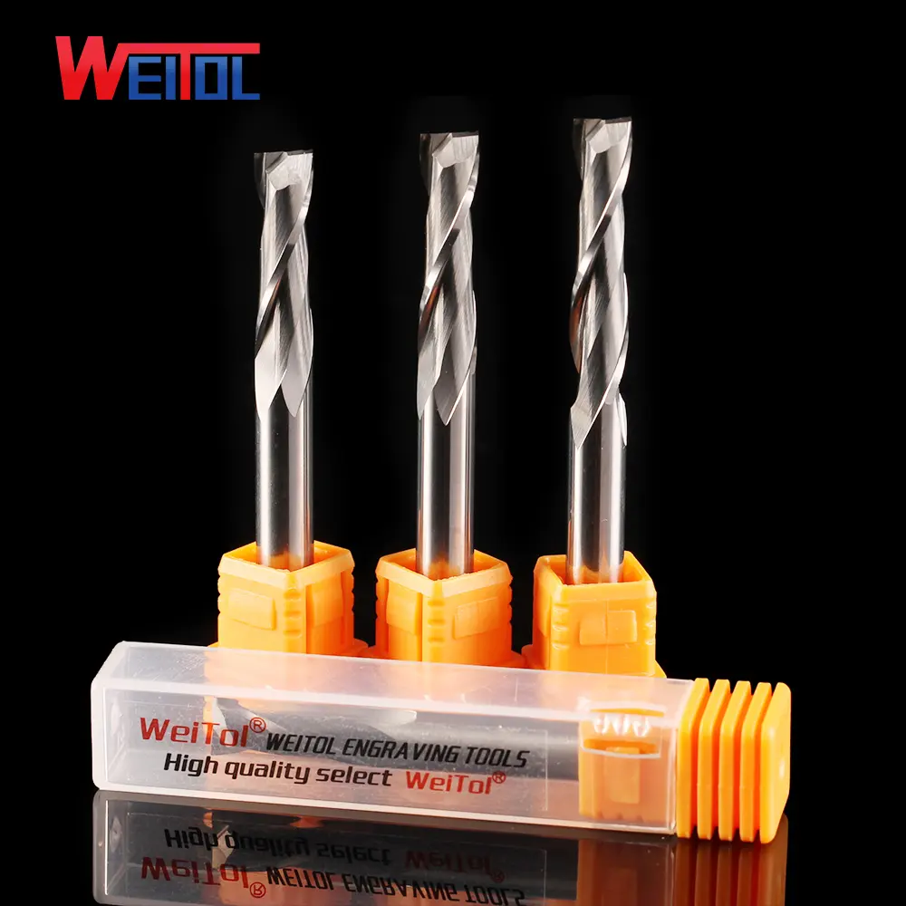 WeiTol 6mm carbide twee fluiten spiraal cutter cnc frees bit frezen frezen