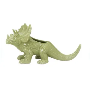 Estremamente Cool Interni Dinosauro Verde In Ceramica Fioriera