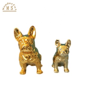 Ceramica francese toro cane dorato salvadanaio ceramica bulldog francese statua per la decorazione domestica bulldog figurine materiale ceramico