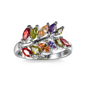 Dernière folie blanc bague en or bijoux de mode anneaux mousseux blanc EQ zircon amour symbole anneau - Product Image 3