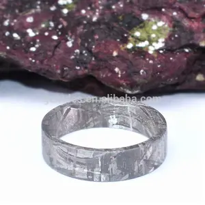 Meteorite Ring Gentdes Jewelry 8mm Real Gibeon Meteorite Band Factory Wholesale Custom Meteorite Ring