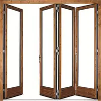 गुआंगज़ौ निर्माता लोव कांच तह दरवाजे एल्यूमीनियम पहने लकड़ी थर्मल को तोड़ने बाहरी Bifold दरवाजा