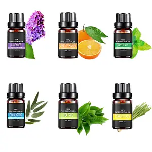  100% novo design Puro massagem Óleos Essenciais definir 6 garrafas gift set - Lavande ,lemongrass- 10ml