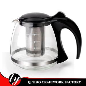 Tetera de vidrio de borosilicato con infusor y mango de plástico, diseño de estilo especial - Product Image 4