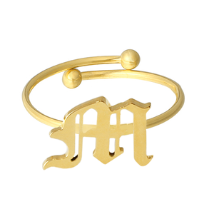 Inspire Jewelry 2019 Joyería de Oro al por Mayor Anillo de Sello Grabado Personalizado para Hombre Anillo de Sello con Inicial en Inglés Antiguo - Product Image 6
