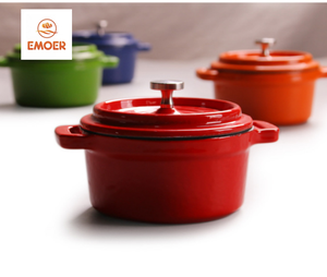 <span class=keywords><strong>EMOER</strong></span> Casserole en fonte émaillée de couleur pour cuisine Pot de 10cm - Product Image 3