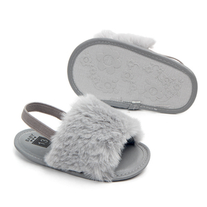 Del bambino della Pelliccia Del Faux Scarpe Appena Nato Prewalker Scarpe Commercio All'ingrosso Della Cina Infantile Del Bambino Della Ragazza Soffici Pantofole Molle Del Bambino Pantofole di Peluche - Product Image 3