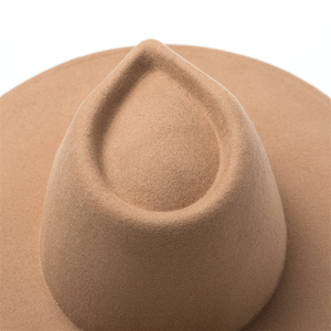 Sombreros Fedora para Mujer, Color Camel, Estilo <span class=keywords><strong>Vaquero</strong></span>, Sombreros <span class=keywords><strong>de</strong></span> Invierno con Fieltro 100% Lana - Product Image 3