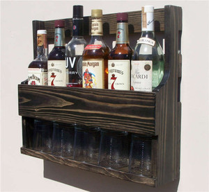 China Groothandel Wijn Whisky Winkel Armatuur Fles Opslag Houten <span class=keywords><strong>Display</strong></span> Stand Metalen Rekken Voor Luxe Drank Retail Winkel - Product Image 3
