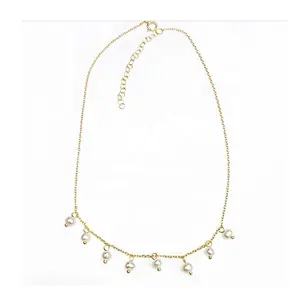 Gemnel - Joyería Barata al por Mayor, Collar de Cadena de Oro de 18k, Gargantilla de Perlas Moderna para Mujer - Product Image 1