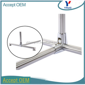 Estante rodante para ropa, colgador de acero plateado, estante seco para tela - Product Image 6