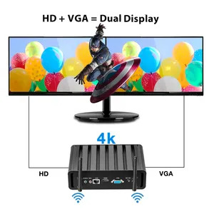 HLY मिनी पीसी विन 10 इंटेल कोर i7 5500U फैनलेस डेस्कटॉप कंप्यूटर VGA HD वाईफ़ाई 8G रैम 256G SSD HTPC टीवी बॉक्स USB3.0 वाईफ़ाई मिनीपीसी के साथ