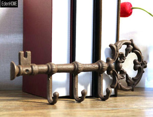 Hierro antiguo bastidor pared montaje decorativo Perchero - Product Image 3