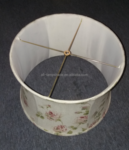 Hoa Văn Trống Đèn Bóng Râm Vintage Bảng Mặt Dây Chuyền Sàn Vải Lụa Bóng Đèn - Product Image 3